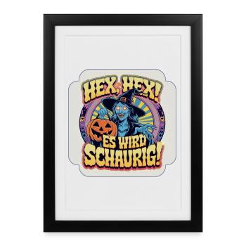 Sorcière effrayante d’Halloween, ça va être effrayant - Affiche encadrée (27 × 37 cm) - noir - Devant