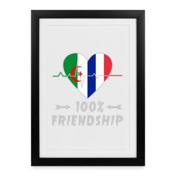 Algeria and France 100% friendship - Framed poster (27 × 37 cm) - black - Front