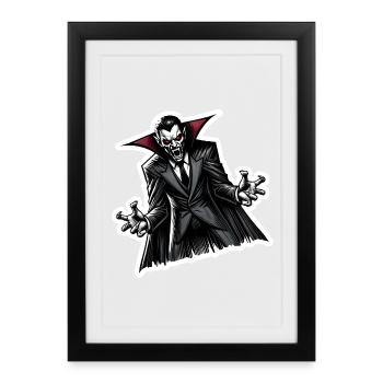 Blutsauger schräg - Gerahmtes Poster (27 × 37 cm) - Schwarz - Vorne
