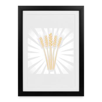 5 Wheat Ears Highlight Gold - Framed poster (27 × 37 cm) - black - Front