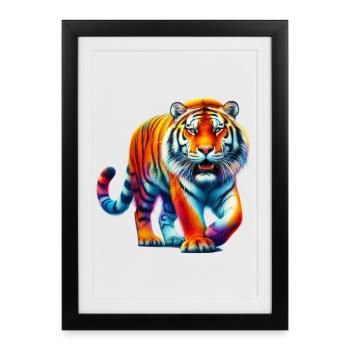 Tigre - Affiche encadrée (27 × 37 cm) - noir - Devant