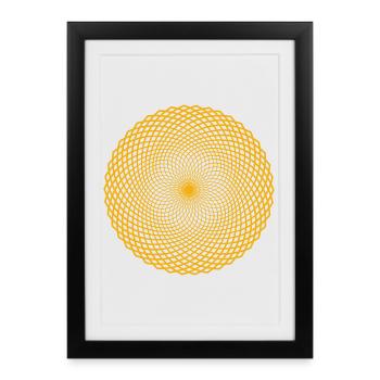 Lotus de Vie or - Affiche encadrée (27 × 37 cm) - noir - Devant