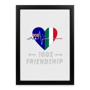 L'Australie et l'Italie : amitié à 100 % - Affiche encadrée (27 × 37 cm) - noir - Devant