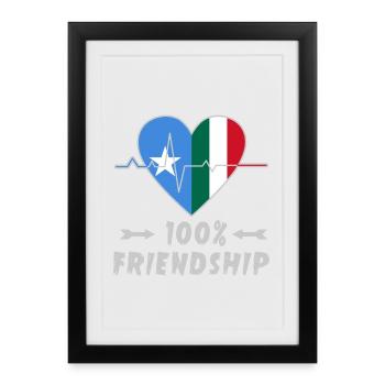 100 % amitié entre la Somalie et l'Italie - Affiche encadrée (27 × 37 cm) - noir - Devant