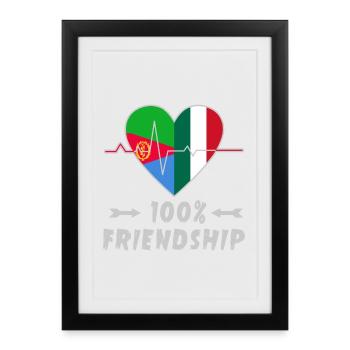 L'Érythrée et l'Italie : amitié à 100 % - Affiche encadrée (27 × 37 cm) - noir - Devant