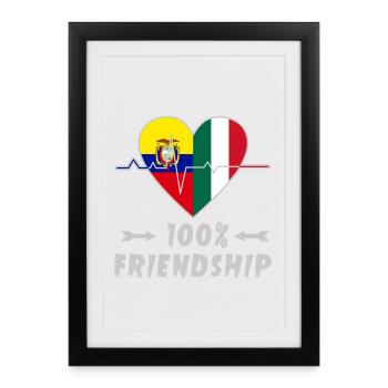 Denmark and Italy 100% friendship - Framed poster (27 × 37 cm) - black - Front