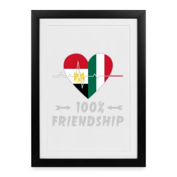 L'Égypte et l'Italie : amitié à 100 % - Affiche encadrée (27 × 37 cm) - noir - Devant