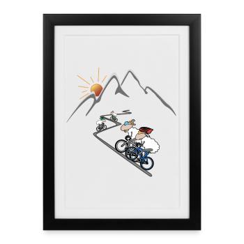 Cycling - Framed poster (27 × 37 cm) - black - Front