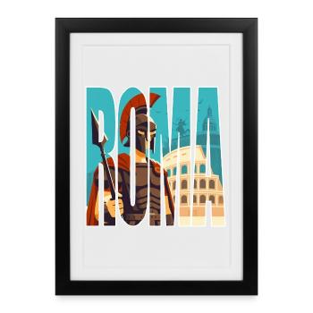 ROMA - Affiche encadrée (27 × 37 cm) - noir - Devant