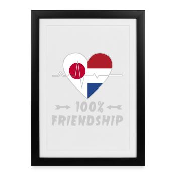 Le Japon et les Pays-Bas, une amitié à 100 % - Affiche encadrée (27 × 37 cm) - noir - Devant