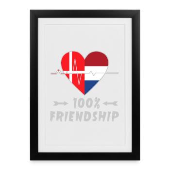 Le Danemark et les Pays-Bas : amitié à 100 % - Affiche encadrée (27 × 37 cm) - noir - Devant