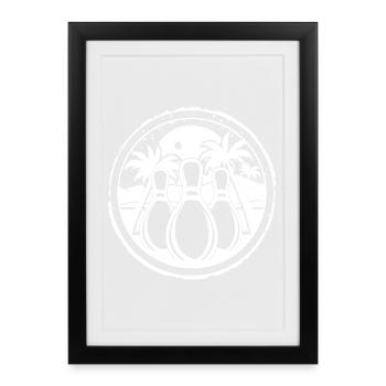Bowling Logo - Affiche encadrée (27 × 37 cm) - noir - Devant