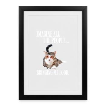 Chat à lunettes - Affiche encadrée (27 × 37 cm) - noir - Devant