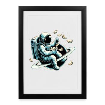 Vareniki Astronaut Yummy Gift - Framed poster (27 × 37 cm) - black - Front