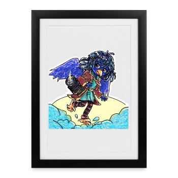 Photographe Little Raven - Affiche encadrée (27 × 37 cm) - noir - Devant