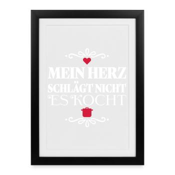 Funny sayings for all those who like to cook - Framed poster (27 × 37 cm) - black - Front
