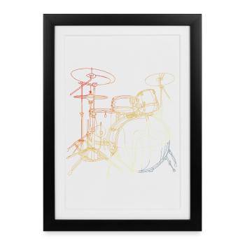 Tambours Look Vintage - Affiche encadrée (27 × 37 cm) - noir - Devant