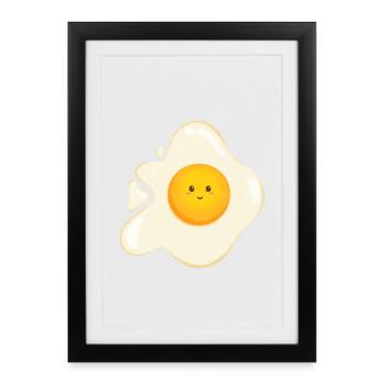 Oeuf au plat sucré - Affiche encadrée (27 × 37 cm) - noir - Devant