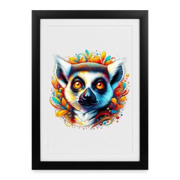 Lémurien - Affiche encadrée (27 × 37 cm) - noir - Devant