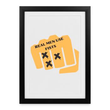 Fists Card Graphic - Framed poster (27 × 37 cm) - black - Front
