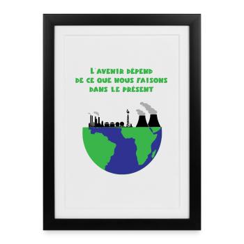 Planet Earth - Framed poster (27 × 37 cm) - black - Front