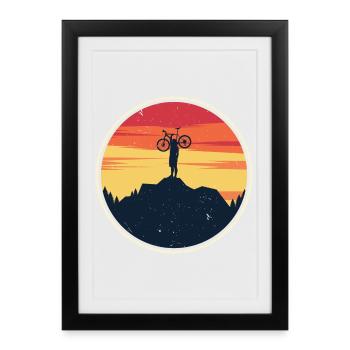 Remontée à vélos Sunset Summit - Affiche encadrée (27 × 37 cm) - noir - Devant