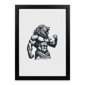 Leo Motivation Training Fitness Muscles Gift - Framed poster (27 × 37 cm) - black - Front