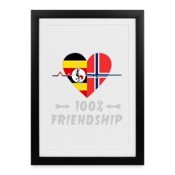 L'Ouganda et la Norvège : amitié à 100 % - Affiche encadrée (27 × 37 cm) - noir - Devant