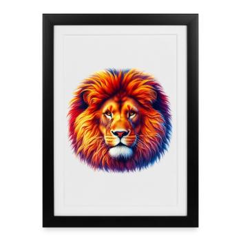 Lion - Framed poster (27 × 37 cm) - black - Front