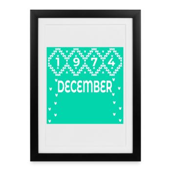 WINTER 52E ANNIVERSAIRE DÉCEMBRE 1974 - Affiche encadrée (27 × 37 cm) - noir - Devant