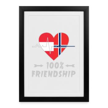 Austria and Norway 100% friendship - Framed poster (27 × 37 cm) - black - Front
