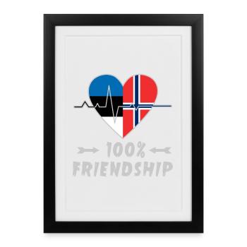 Estonia and Norway 100% friendship - Framed poster (27 × 37 cm) - black - Front