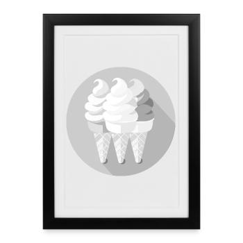 Gaufres glacées - Affiche encadrée (27 × 37 cm) - noir - Devant