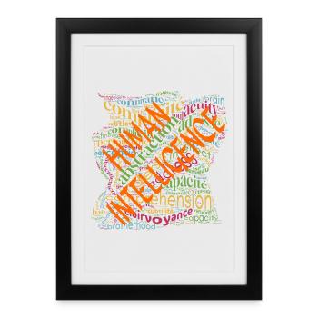 Human Intelligence Cloud - Framed poster (27 × 37 cm) - black - Front