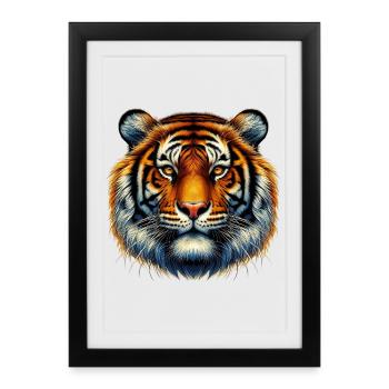 Tigre - Affiche encadrée (27 × 37 cm) - noir - Devant
