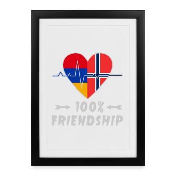 Armenia and Norway 100% friendship - Framed poster (27 × 37 cm) - black - Front
