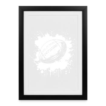 Ballon de football Street Art - Affiche encadrée (27 × 37 cm) - noir - Devant