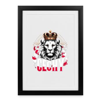 Cechy Böhmen Tschechien Löwe Flagge Geschenk - Gerahmtes Poster (27 × 37 cm) - Schwarz - Vorne