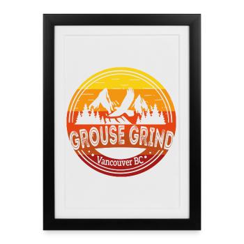 Grouse Grind Vancouver BC Canada Hiking Trail Moun - Framed poster (27 × 37 cm) - black - Front