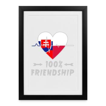 La Slovaquie et la Pologne : amitié à 100 % - Affiche encadrée (27 × 37 cm) - noir - Devant