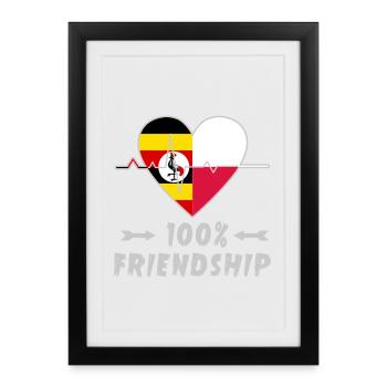 L'Ouganda et la Pologne : amitié à 100 % - Affiche encadrée (27 × 37 cm) - noir - Devant
