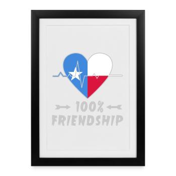 La Somalie et la Pologne : amitié à 100 % - Affiche encadrée (27 × 37 cm) - noir - Devant