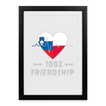 Slovenia and Poland 100% friendship - Framed poster (27 × 37 cm) - black - Front
