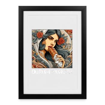 Dürüm Hunter Kebab Gift - Framed poster (27 × 37 cm) - black - Front