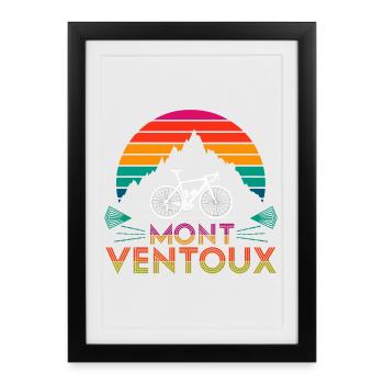 Montée du Mont Ventoux à vélo - Affiche encadrée (27 × 37 cm) - noir - Devant