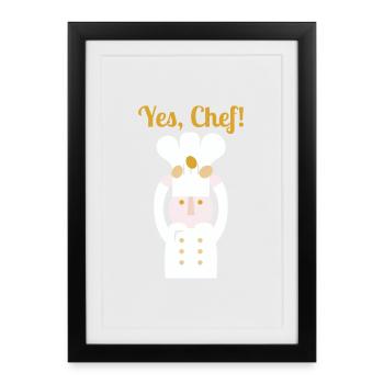 , chef ! l texte - Affiche encadrée (27 × 37 cm) - noir - Devant