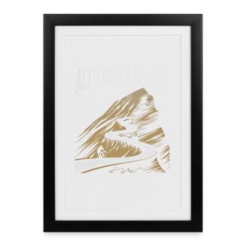 Montée de l’Alto de L’Angliru - Affiche encadrée (27 × 37 cm) - noir - Devant