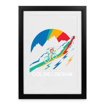 Col de l’Iseran Cyclisme France - Affiche encadrée (27 × 37 cm) - noir - Devant