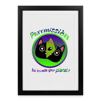 Envie d’envahir votre planète ? - Affiche encadrée (27 × 37 cm) - noir - Devant