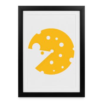 Cheese or a mouse in this fun optical illusion - Framed poster (27 × 37 cm) - black - Front